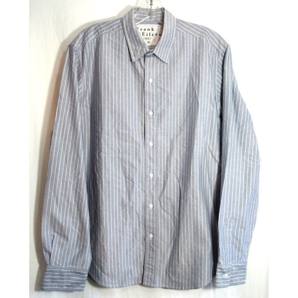 Frank & Eileen Finbar Blue Striped Button Down Long Sleeve Shirt Size M NWOT